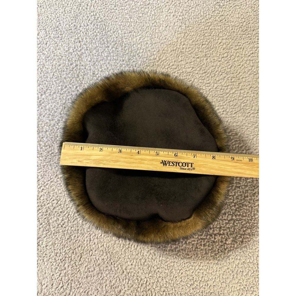 Vintage Preston & York Faux Fur Fleece Lined Bucket Hat Brown Winter Women's - Picture 7 of 7